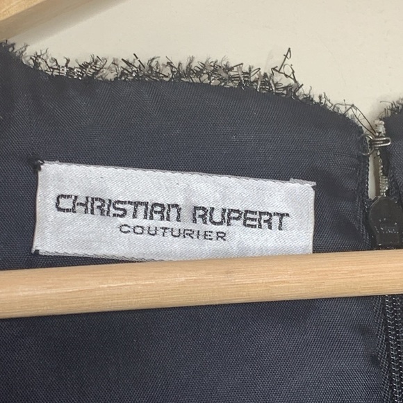 Christian Rupert Couturier Couture Embroidered Lace Drop Waist Cocktail Dress S - Picture 7 of 16